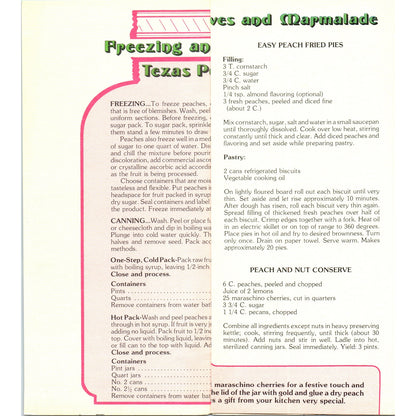 1980s Texas Peaches - Texas Agricultural Products Recipes and Brochure TF4-BC