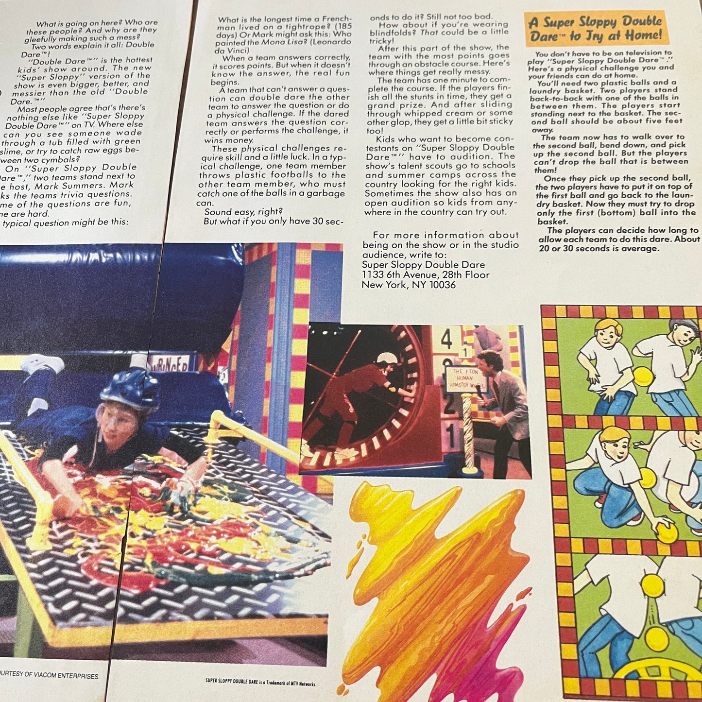 Nickelodeon Super Sloppy Double Dare 2 Page Feature Article 1989 Ad AF3-2