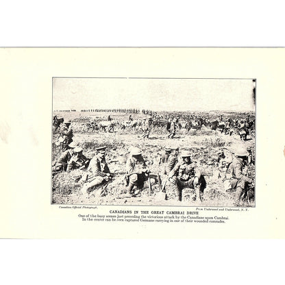 Canadians in Great Cambrai Drive / Tanks Against Bapaume 1919 WWI Print AG1-1