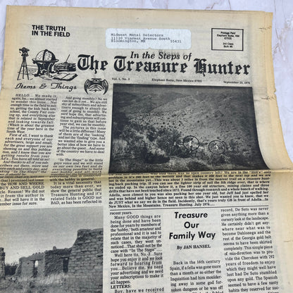 1976 Sept - In the Steps of the Treasure Hunter Newspaper Elephant Butte NM M11