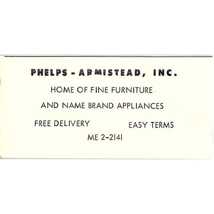 Phelps-Armistead, Inc Fine Furniture Martinsville VA 1960s Ad AG2-M4