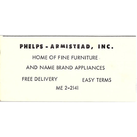 Phelps-Armistead, Inc Fine Furniture Martinsville VA 1960s Ad AG2-M4