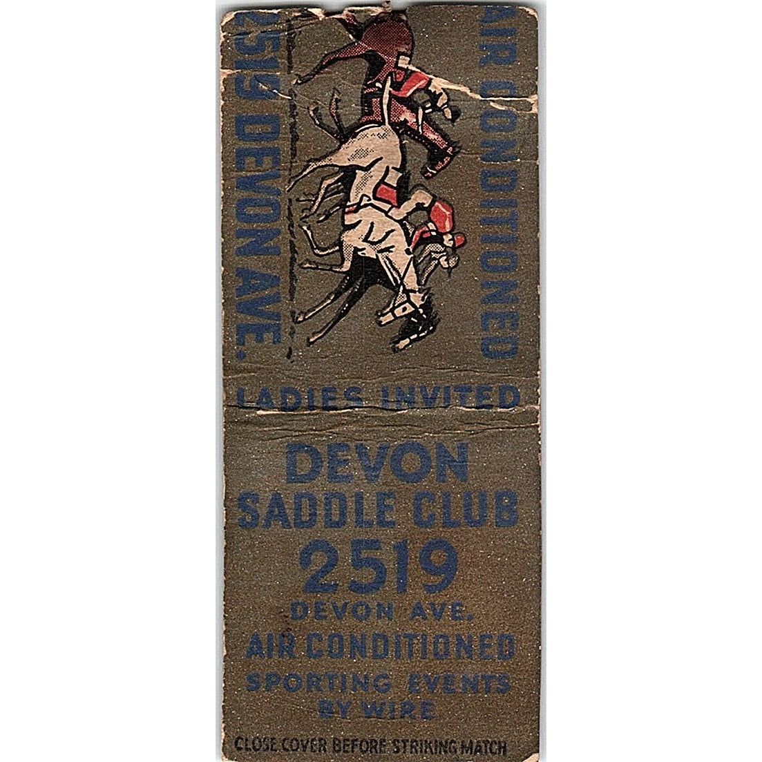Devon Saddle Club Vintage Matchbook Cover SE5-Y2