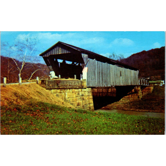 Scioto County 15 Brush Creek Otway OH Vintage Covered Bridge Postcard PC13