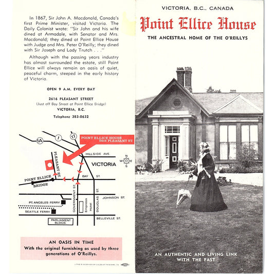 c1970 Point Ellice House O'Reilly's House Victoria BC Travel Brochure TH2-TB4