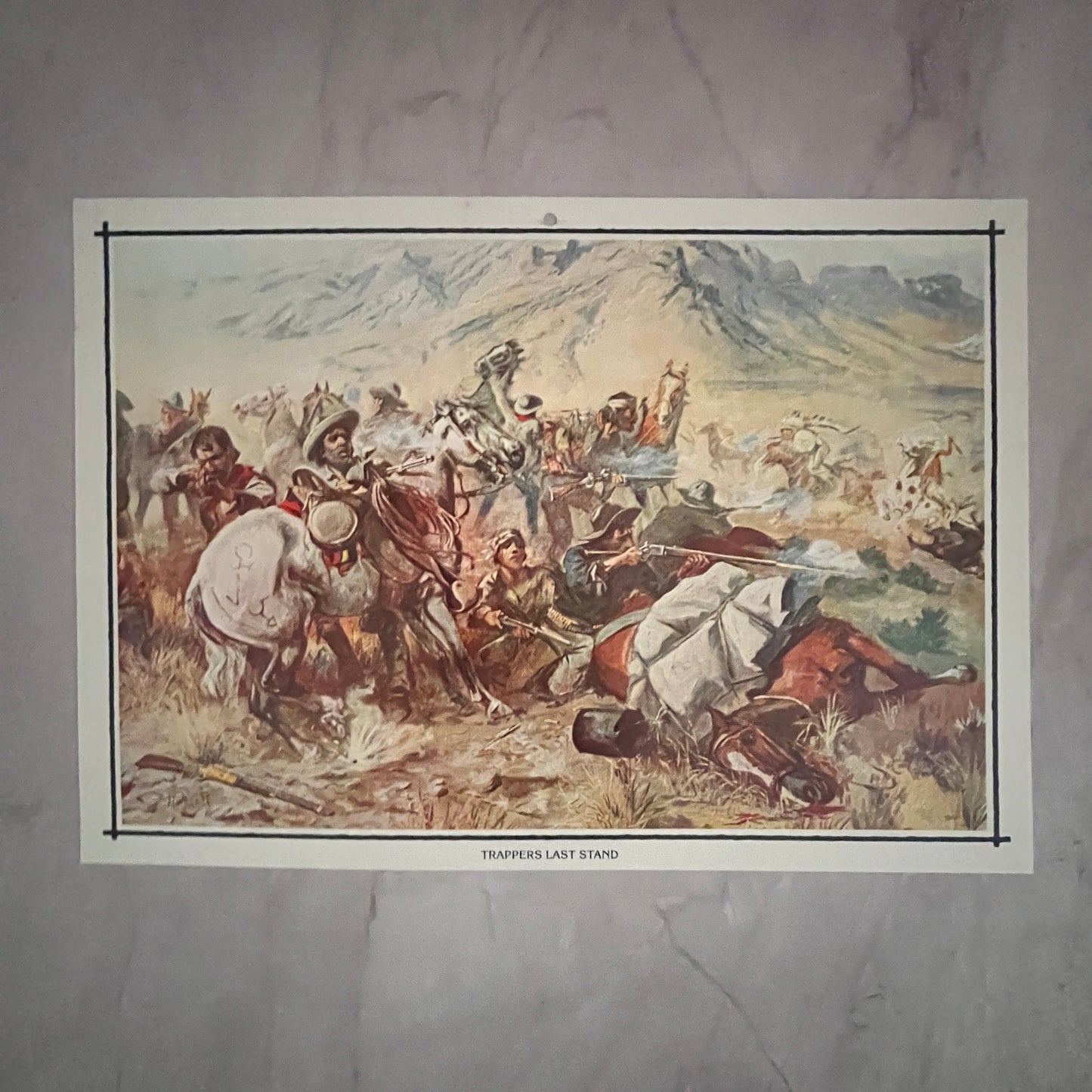 1979 Trapper's Last Stand Western 7.5x11" Art Print V23