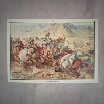 1979 Trapper's Last Stand Western 7.5x11" Art Print V23