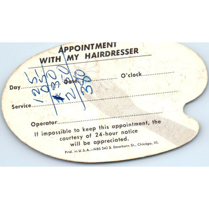 Olive's Beauty Shop Long Beach CA Appointment Vintage Business Card SD8-B10