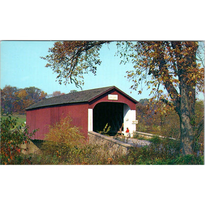 Vasant's Covered Bridge Bucks County 73 PA Vintage Covered Bridge Postcard PD3