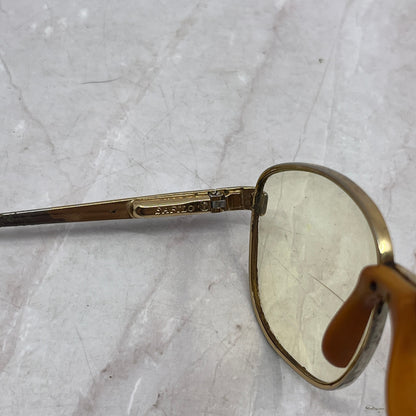 Vintage Safilo Elasta Gold Tone Thick Bridge Glasses Eyeglasses Frames TH9-G2-3