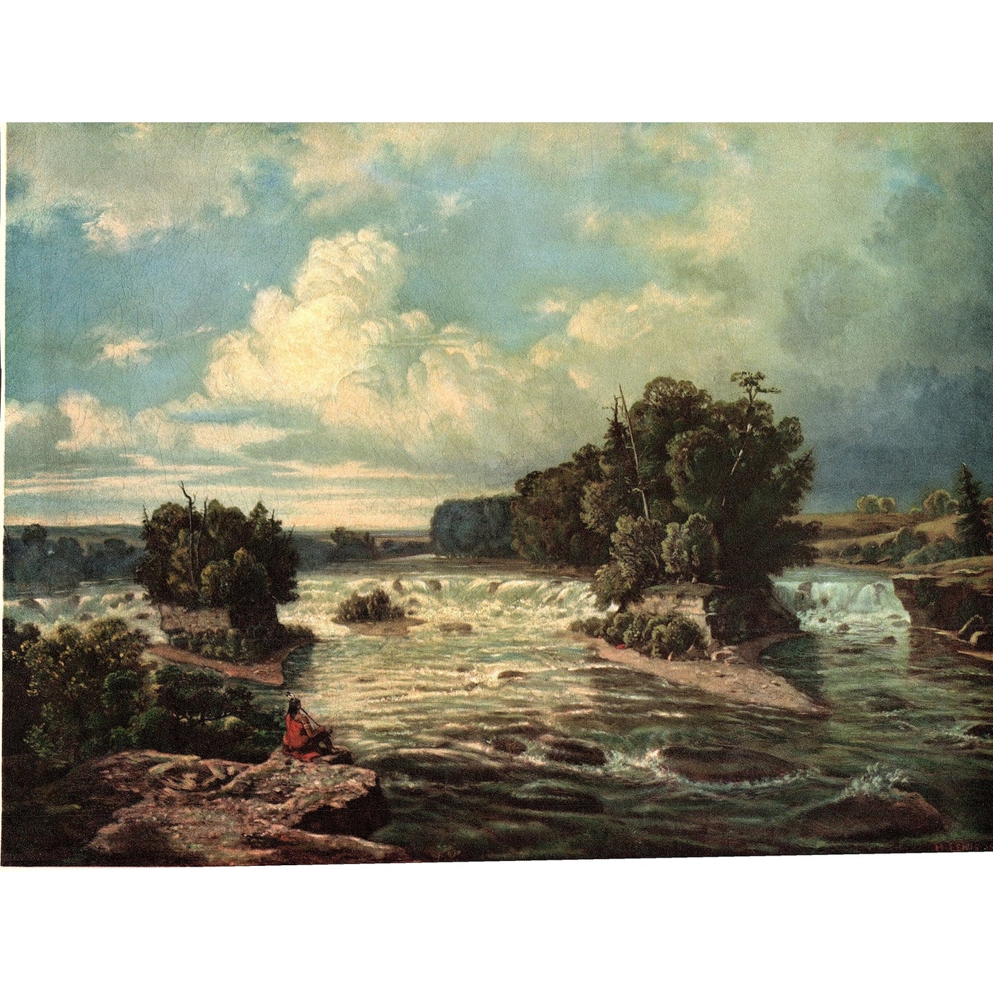 Henry Lewis St. Anthony Falls As It Appeared in 1848 Vintage Art Print 8.5x11 V5