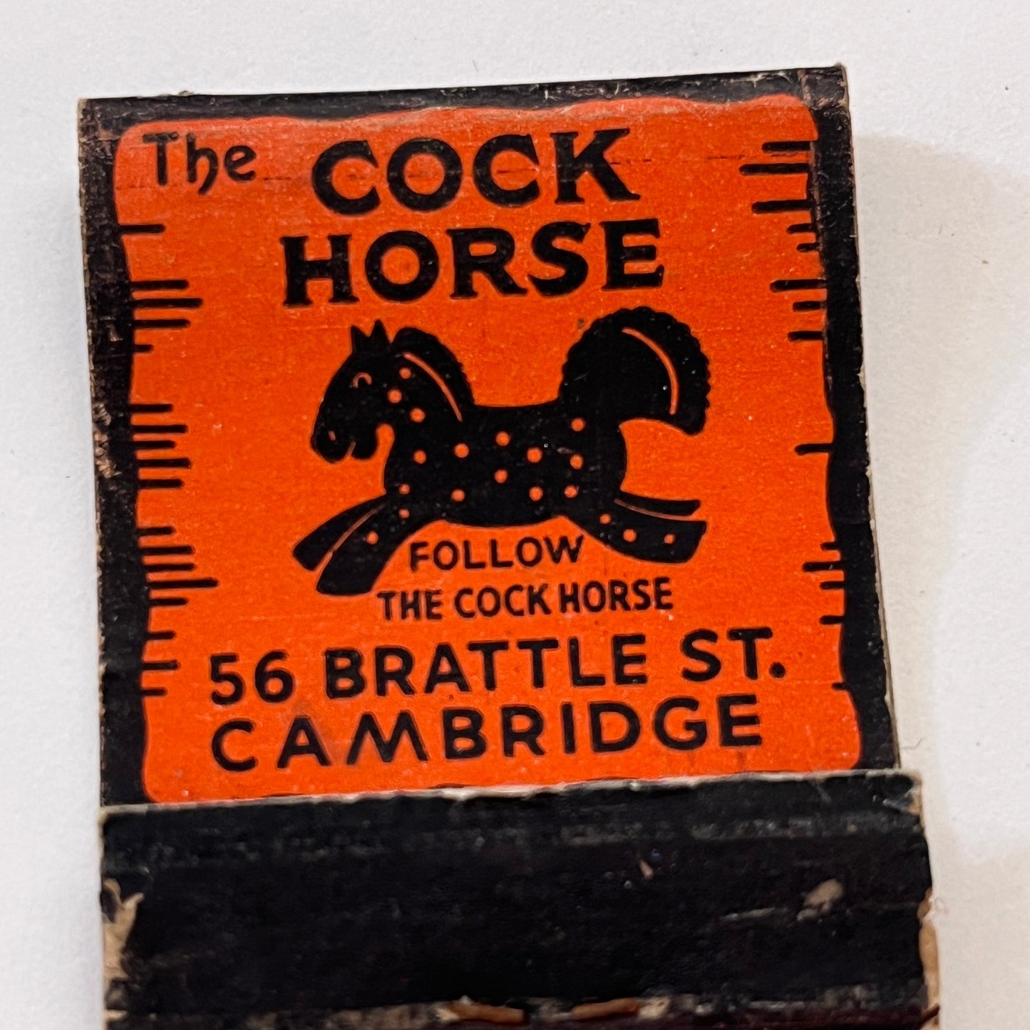 The Cock Horse Restaurant 56 Brattle St Cambridge MA Matchbook Cover TB8-MB3-8
