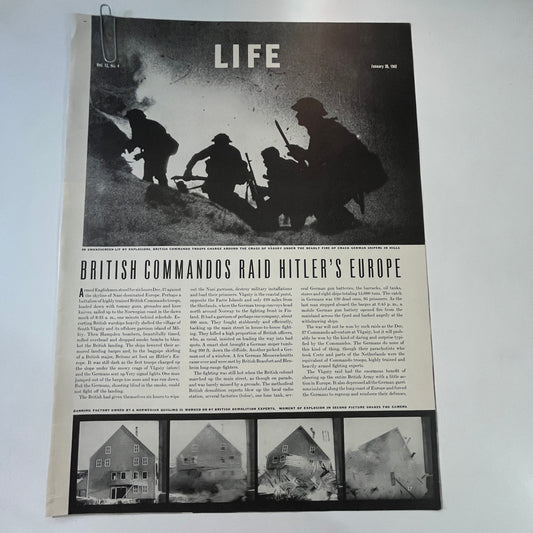 British Commandos Raid German Europe 3 Pages 1940s WWII Era Article V30-1