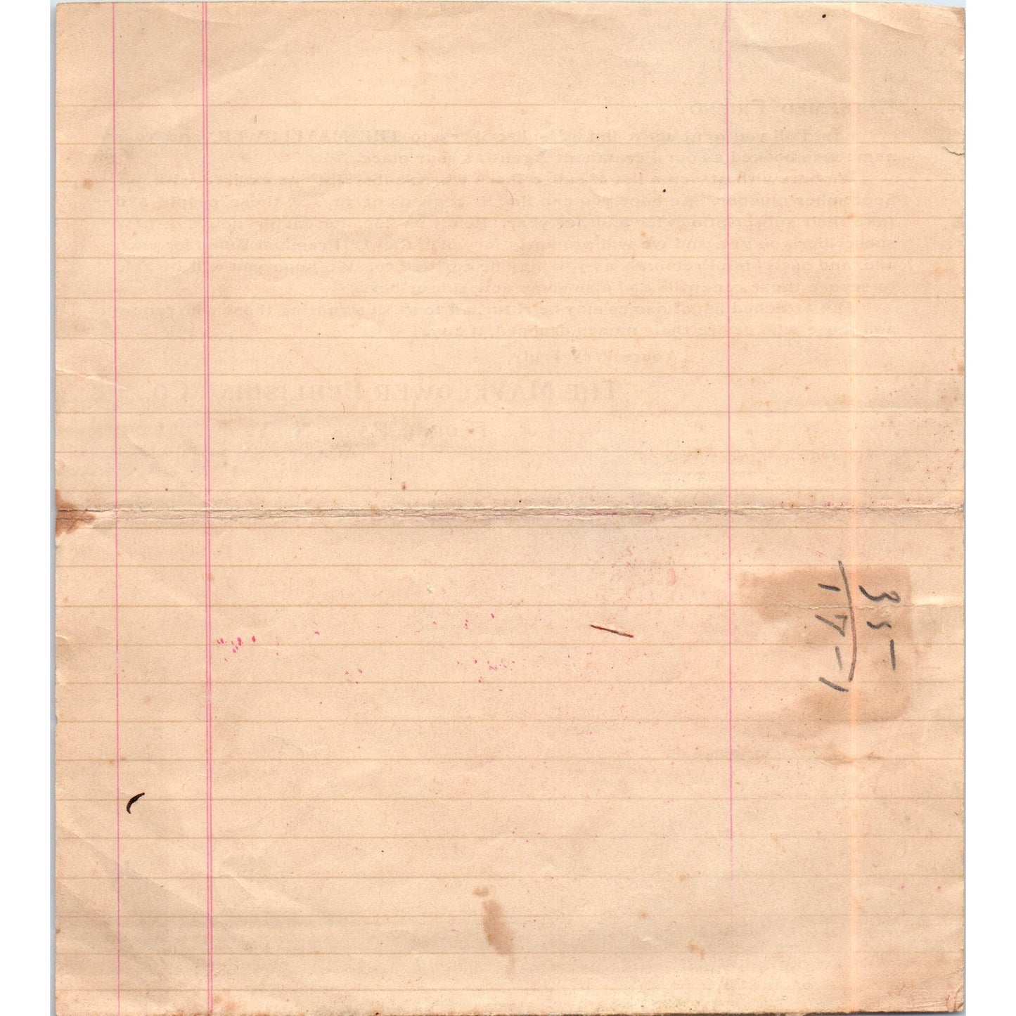 Antique Mayflower Publishing Co Floral Park NY Memo A.A. Stehman Soudersburg D21