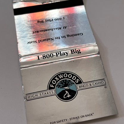 Foxwoods High Stakes Casino at Mashantucket Vintage Matchbook Cover TB6-MB1-9