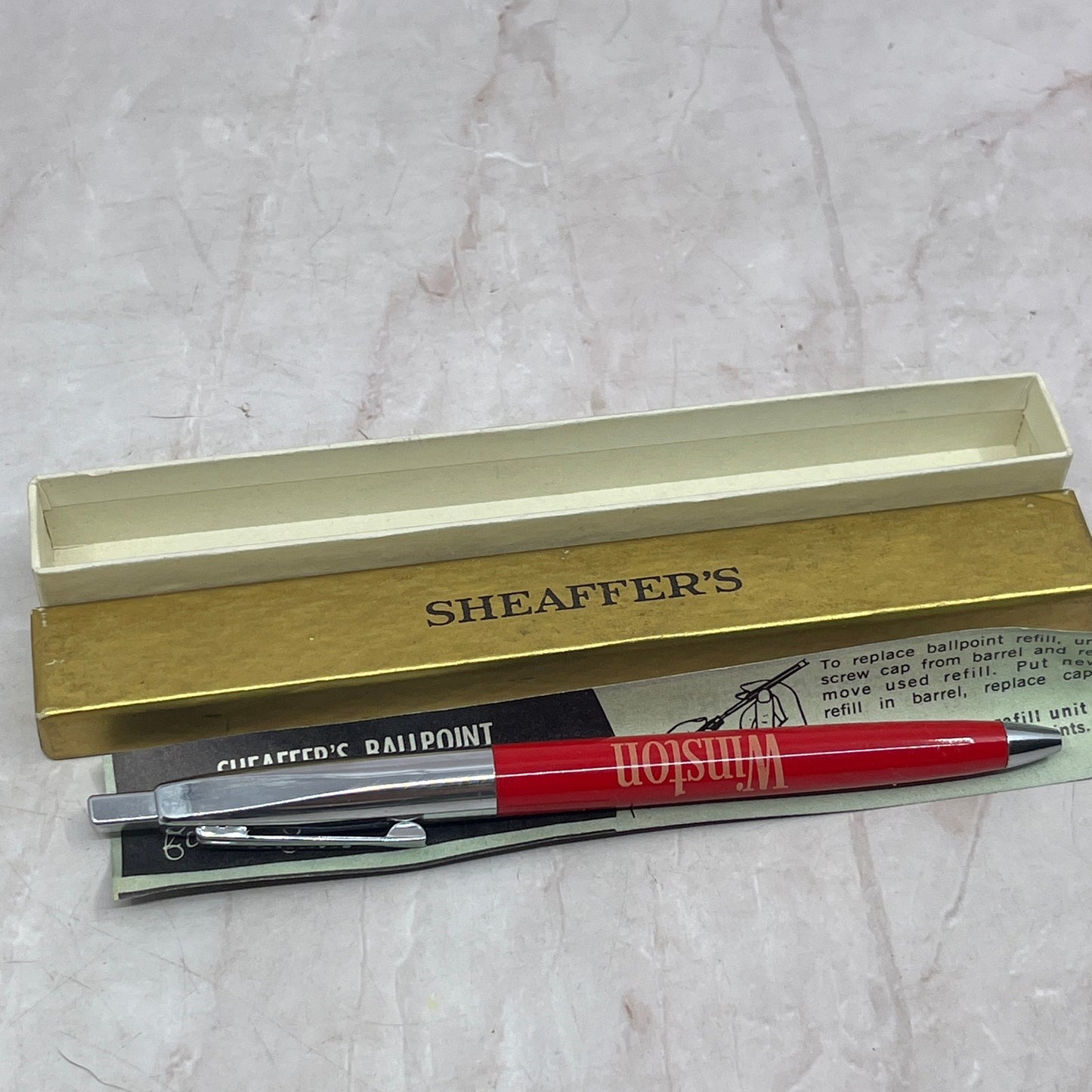 Vintage Sheaffer's Winston Advertising Ballpoint Pen in Box SB8