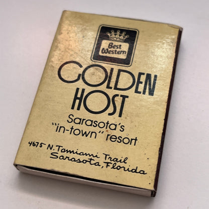 Best Western Golden Host Sarasota FL Vintage Matchbox TB6-MB3