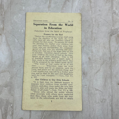 c1920 Tract Separation from World in Education Washington College Press TG9-E1