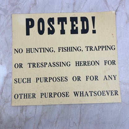 Vintage POSTED No Hunting, Trespassing Sign FL6-9
