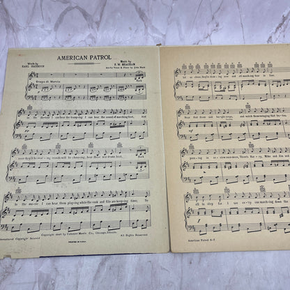 American Patrol Sheet Music WWII Patriotic Earl Haubrich Meacham 1942 FL6-11