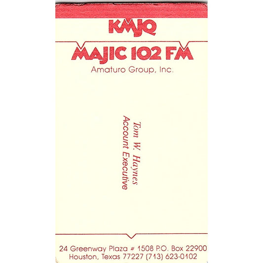 Amaturo Group, Inc. Tom W. Haynes Houston TX Vintage Business Card SSB4-B12