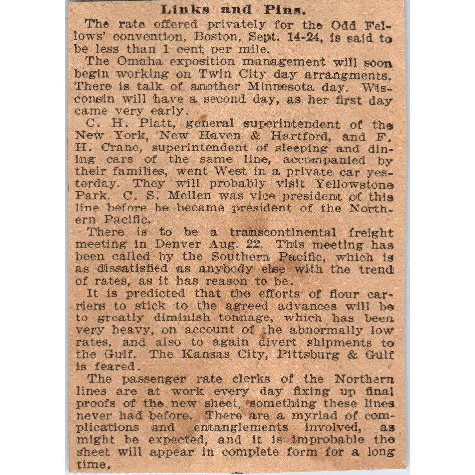 Railroad News and Updates St. Paul 1898 Newspaper Ad AF2-Q1