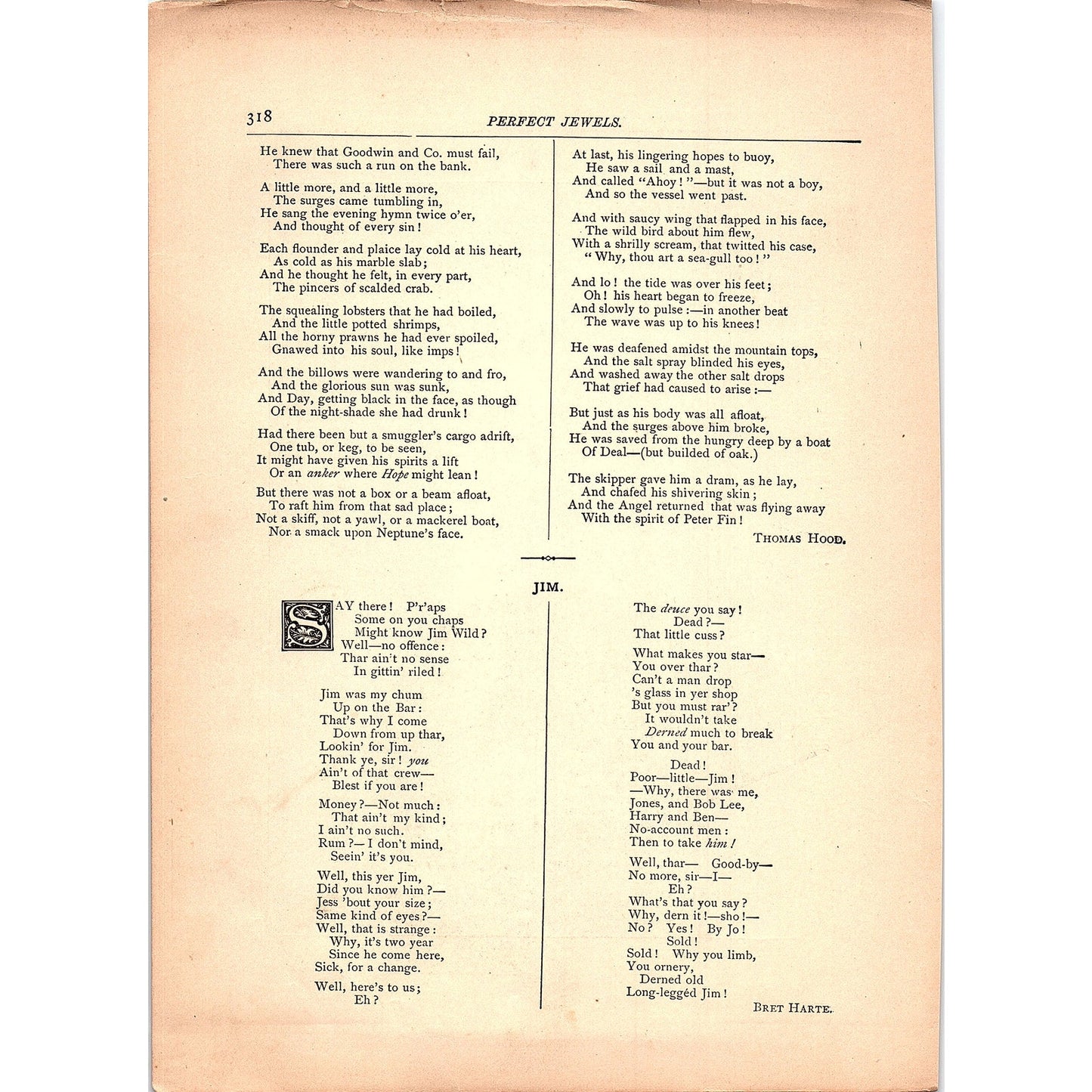 The Mermaid of Margate - Thomas Hood 2 Pages 1884 Poem TA5-CJ-6