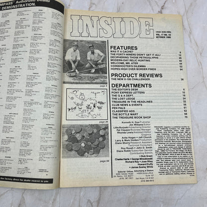 1986 Oct - Treasure Magazine - Treasure Hunting Metal Detecting Gold Coins M10