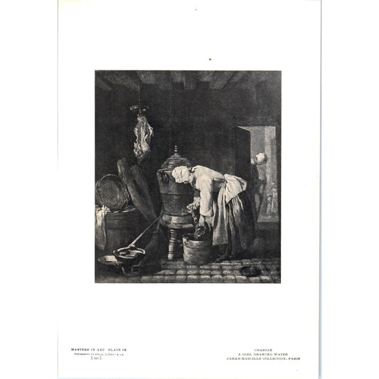 A Girl Drawing Water - Chardin c1905 Art Print D16