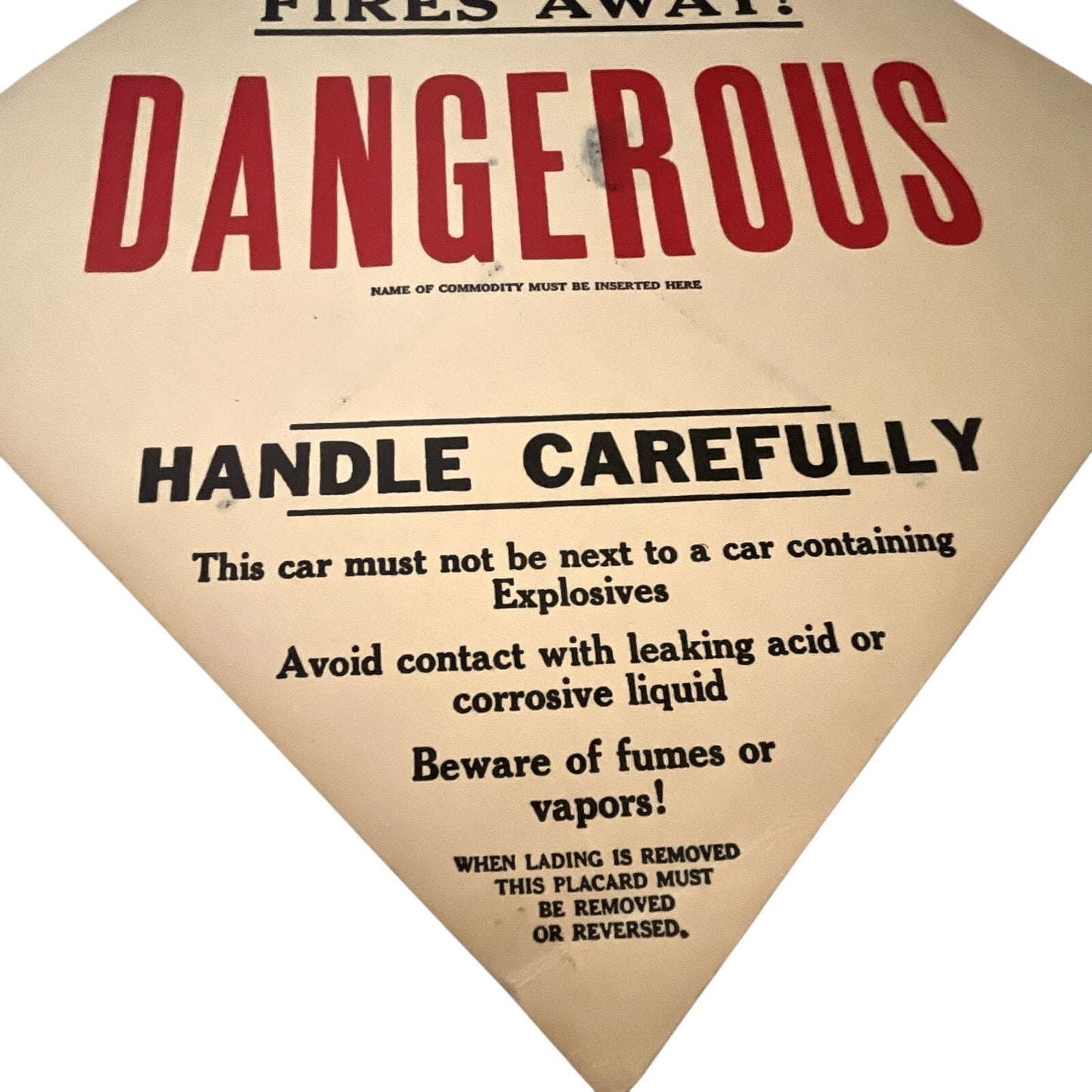 VTG Chicago & Eastern Illinois Railroad Dangerous Form 3516 Paper Sign 10” V37-2