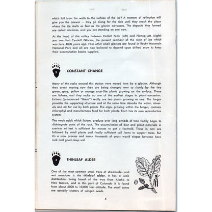 1971 Bear Lake Nature Trail Rocky Mountain National Park Travel Booklet AD8-R8