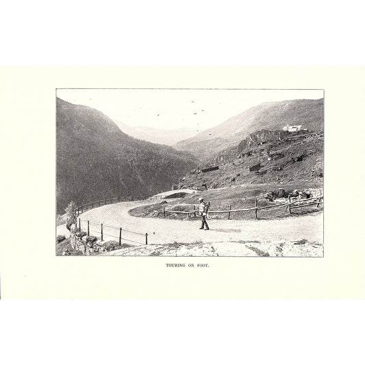 Man Walking Along a Mountain Road in Trondelag, Norway Vintage Art Print 6x9 V12