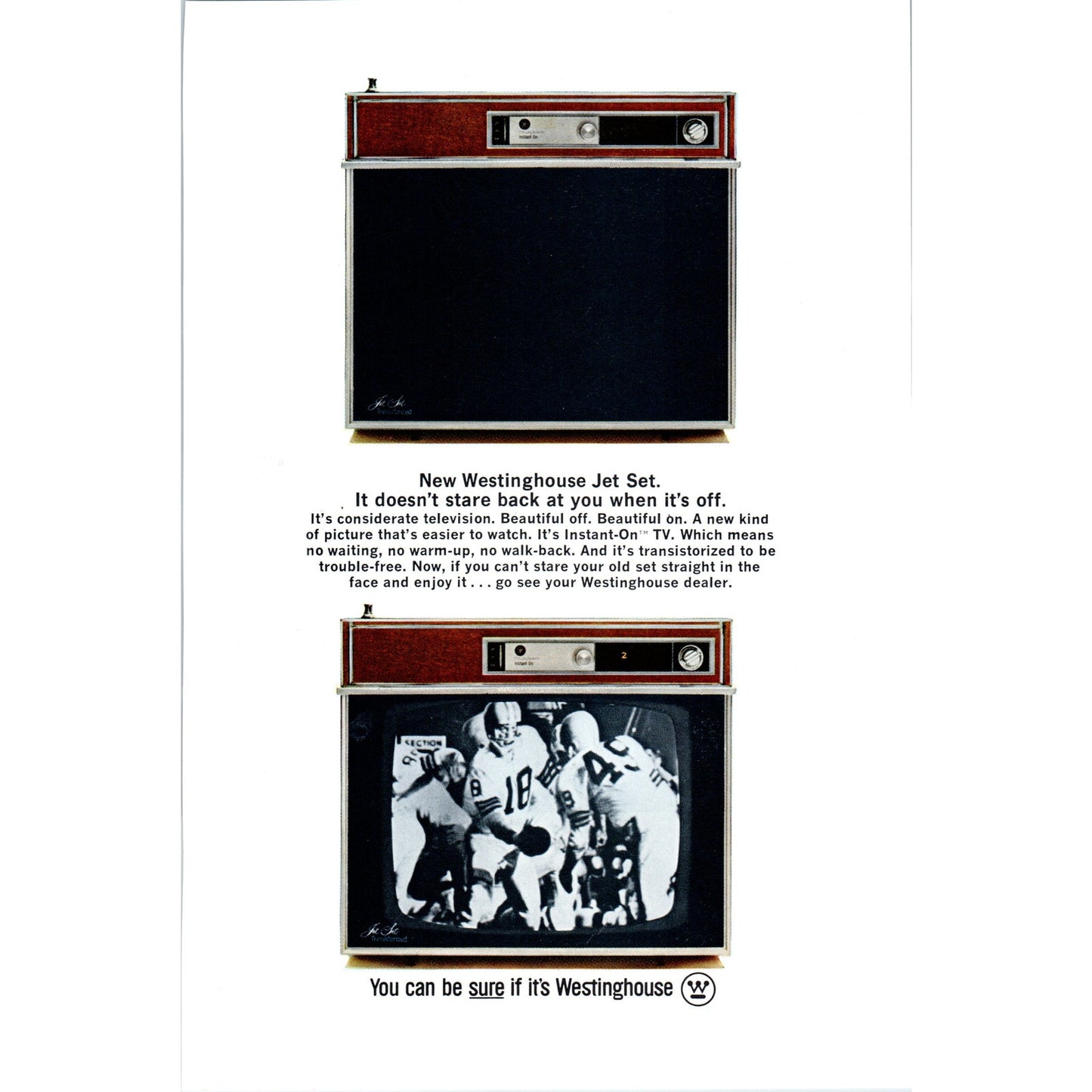 Westinghouse Jet Set Television TV Teleset - Vintage Magazine Ad D20
