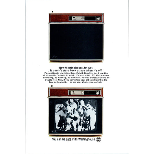 Westinghouse Jet Set Television TV Teleset - Vintage Magazine Ad D20
