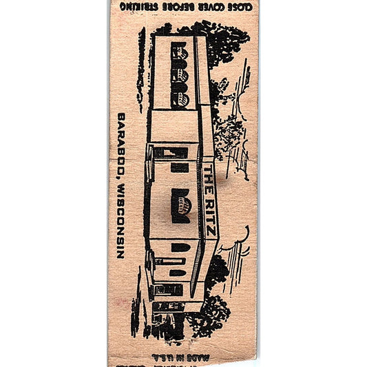 The Ritz Baraboo WI Vintage Matchbook Cover SF3-Y7