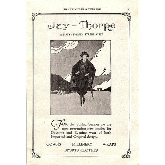 Jay - Thorpe Inc Millinery 24 Fifty-Seventh Street West New York 1921 Ad AF3-10