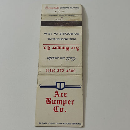 Ace Bumper Co Monroeville PA Vintage Matchbook Cover TB6-MB2-5