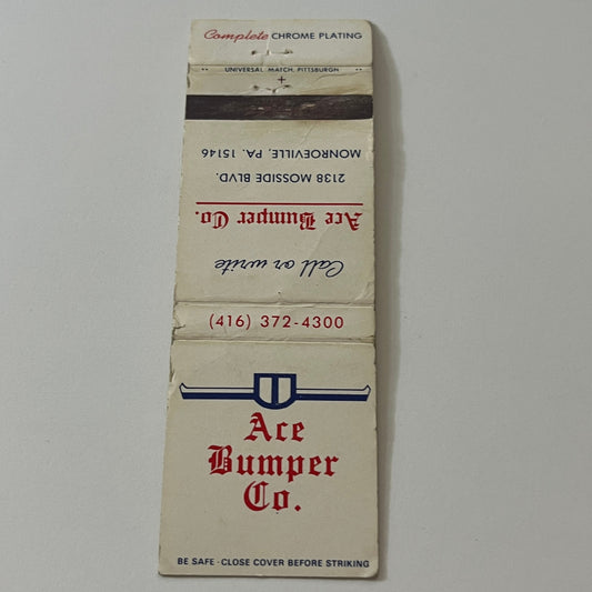 Ace Bumper Co Monroeville PA Vintage Matchbook Cover TB6-MB2-5