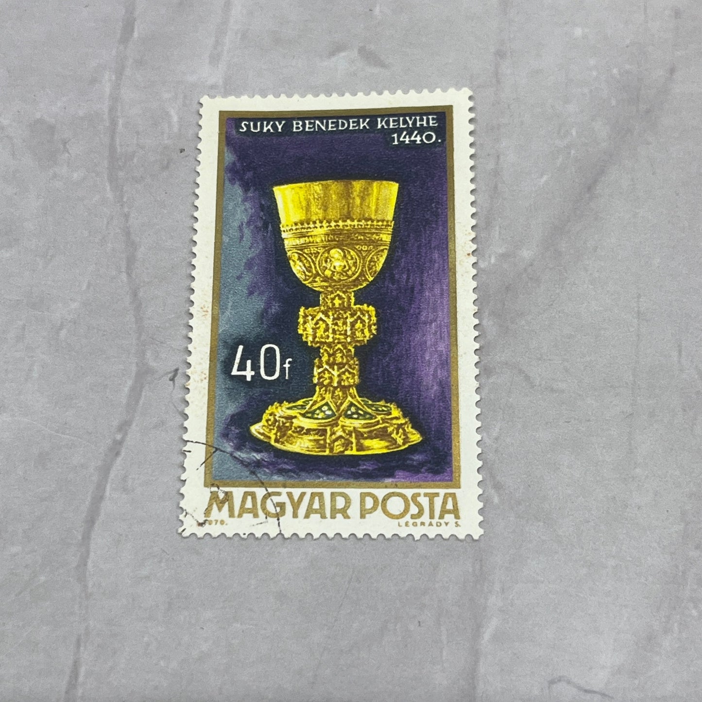Vintage Hungary Suky Benedek Kelyhe 1440 Magyar Posta Postal Stamp TB8-OD