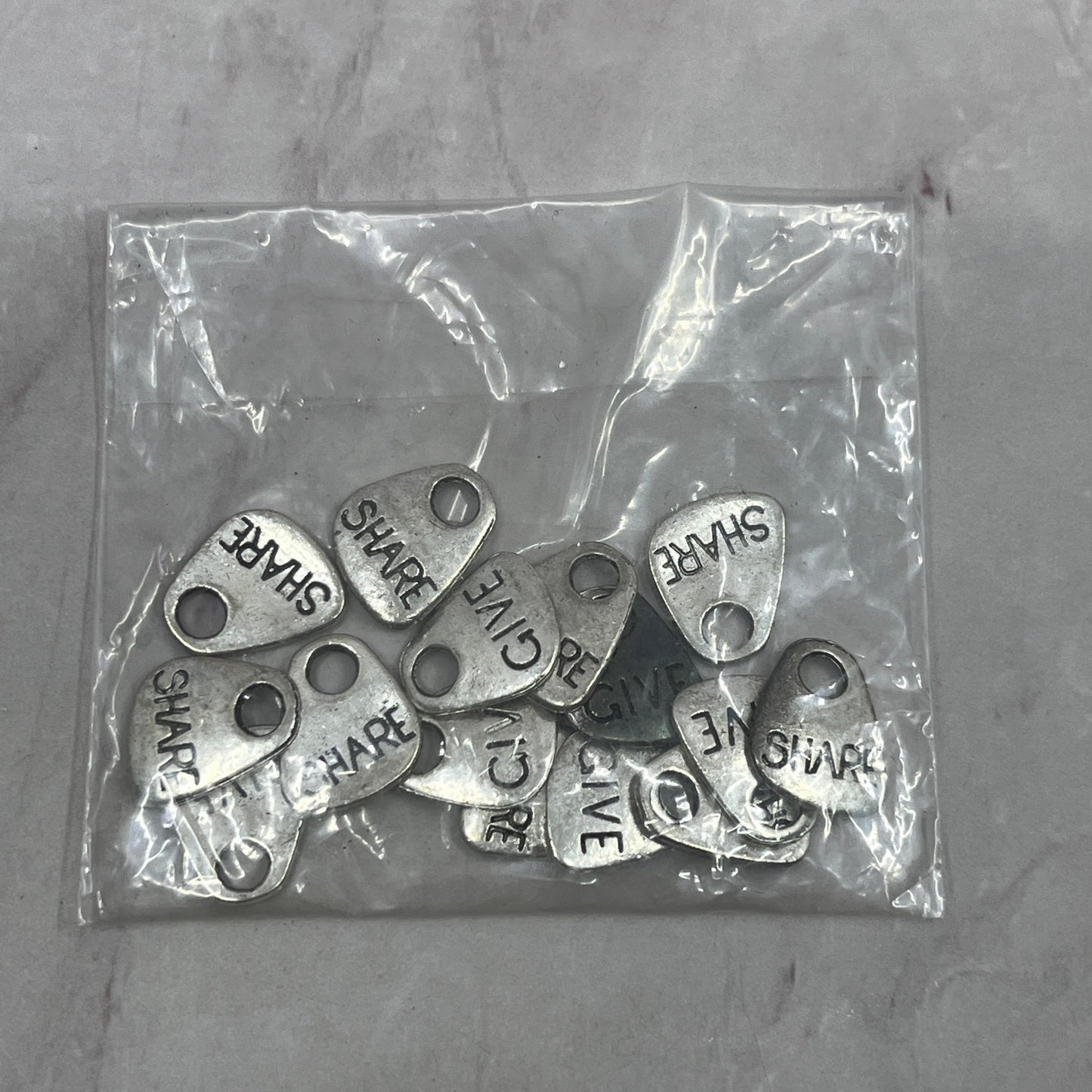 Lot of Metal Share/Give Charms Triangular SB7
