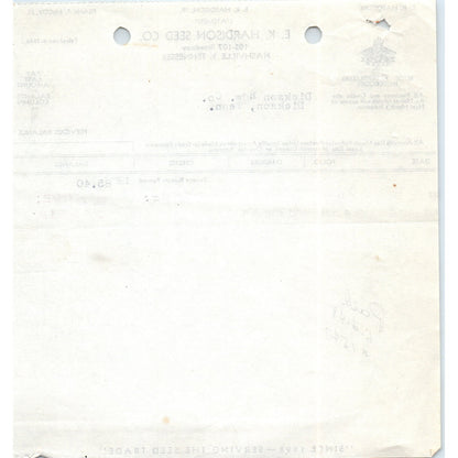 1948 E.K. Hardison Seed Co Nashville TN Letterhead Receipt D18