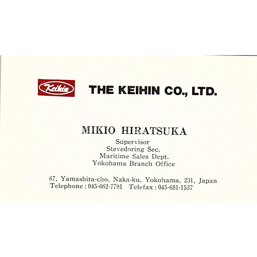 Mikio Hiratsuka The Keihin Co Yokohama Japan Vintage Business Card SC9-B6