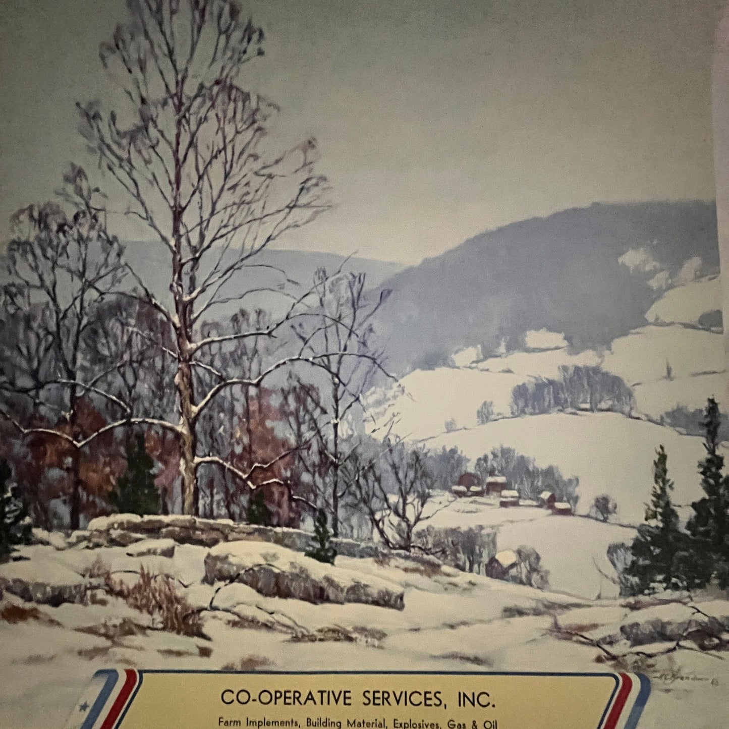 Co-Operative Services Maple WI Winter Solitude KC Brandner 13x14" Art Print FL1