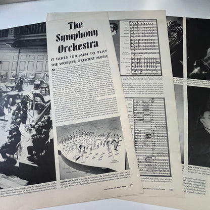 The Symphony Orchestra - 3 Pages 1940s WWII Era Article V29-5
