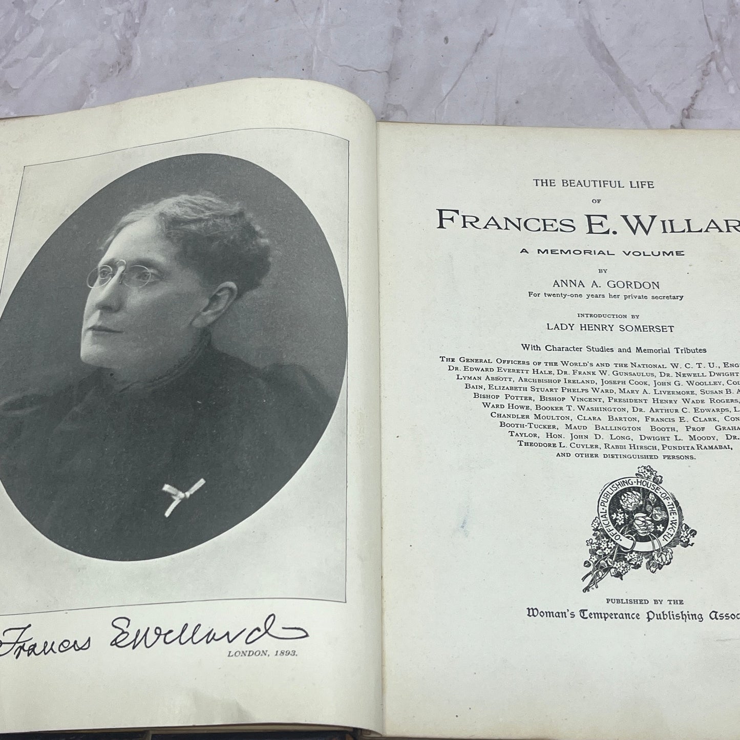 1898 The Beautiful Life of Frances E. Willard Anna A. Gordon TB6