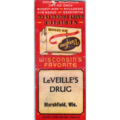 LeVeille's Drug Marshfield WI Vintage Matchbook Cover SD4-Y9