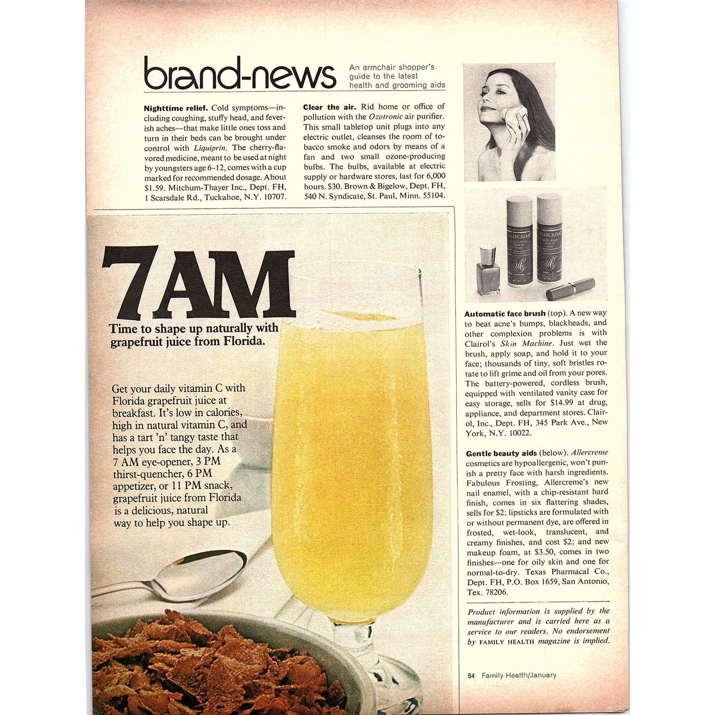 Glamour Bazaar Full Sized Beauty Products White Plains NY 1972 Ad AF3-13