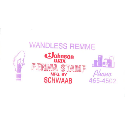Wandless Remme Schwaab Stamp Company Houston TX Vintage Business Card SE3-B5
