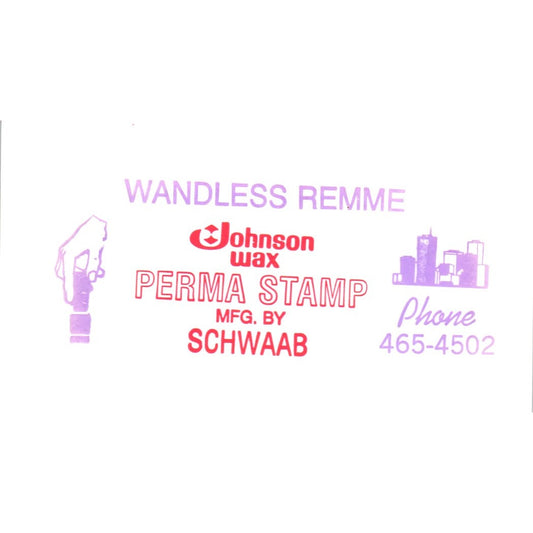 Wandless Remme Schwaab Stamp Company Houston TX Vintage Business Card SE3-B5