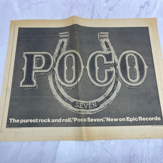 Poso Seven The Purest Rock and Roll Epic Records 11x14.5" 1974 Ad V14-2